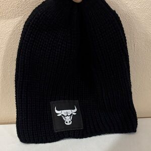 Black Knit Beanie with Bull Logo